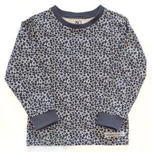 Långärmad t-shirt i grått leopardmönster