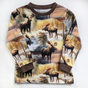 Långärmad t-shirt med älgar