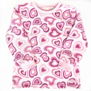 Långärmad t-shirt med rosa hjärtan