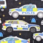 Polisbilar på svart