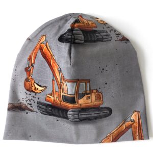 Grävmaskiner på grått