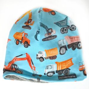 fleecefodrad mössa med byggfordon 2-4 år