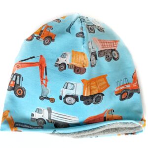fleecefodrad mössa med byggfordon 4-6 år