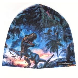 mössa med dinosaurier