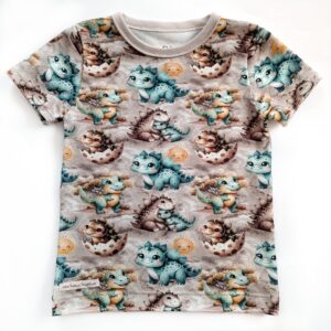 Kortärmad t-shirt med dinosaurier