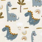 Blå dinosaurier på sand