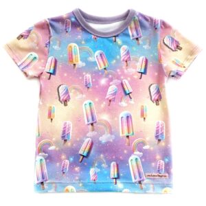 Kortärmad t-shirt med pastellglassar