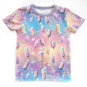 Kortärmad t-shirt med pastellglassar