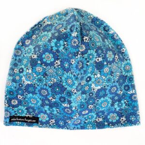 Mössa storlek 52/54, 4-6 år - Blå blommor