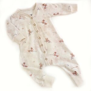 Baggydress med flygande nallar på beige