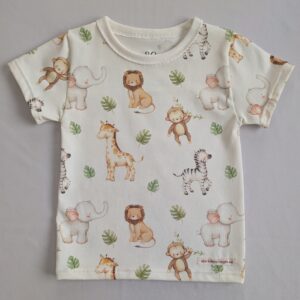 Kortärmad t-shirt med djurungar