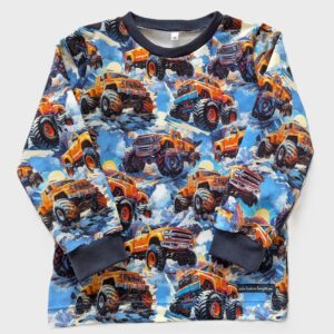 sweatshirt med monstertruckar